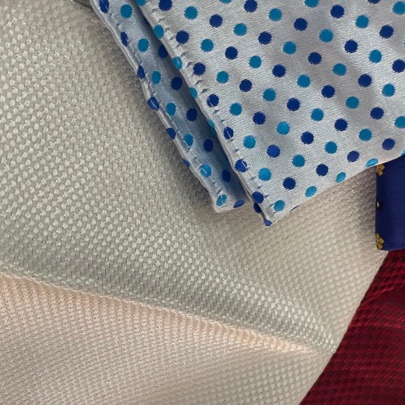 Men's Pocket Squares Assorted Polka dot, Solid, Floral, Silk & 3 Cotton 7 pc lot - Picture 5 of 5